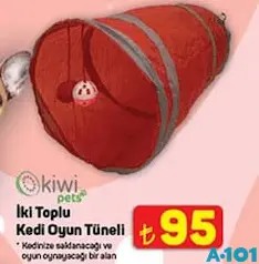 KİWİ PETS İKİ TOPLU KEDİ OYUN TÜNELİ